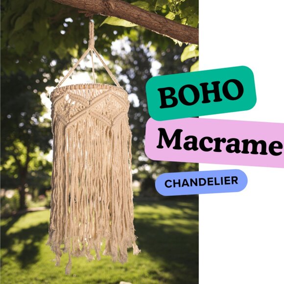 CLOSE OUT SALE! Boho Macrame Chandelier - Picture 8 of 10